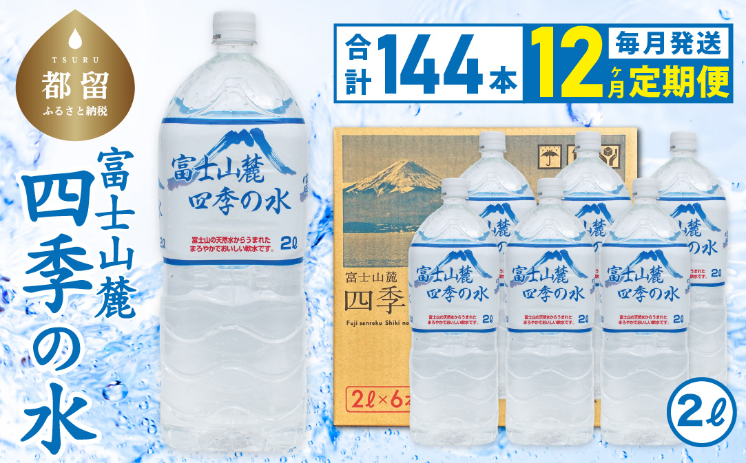 【12ヶ月定期便】富士山麓 四季の水 / 2L×6本×24箱 計144本　・ミネラルウォーター