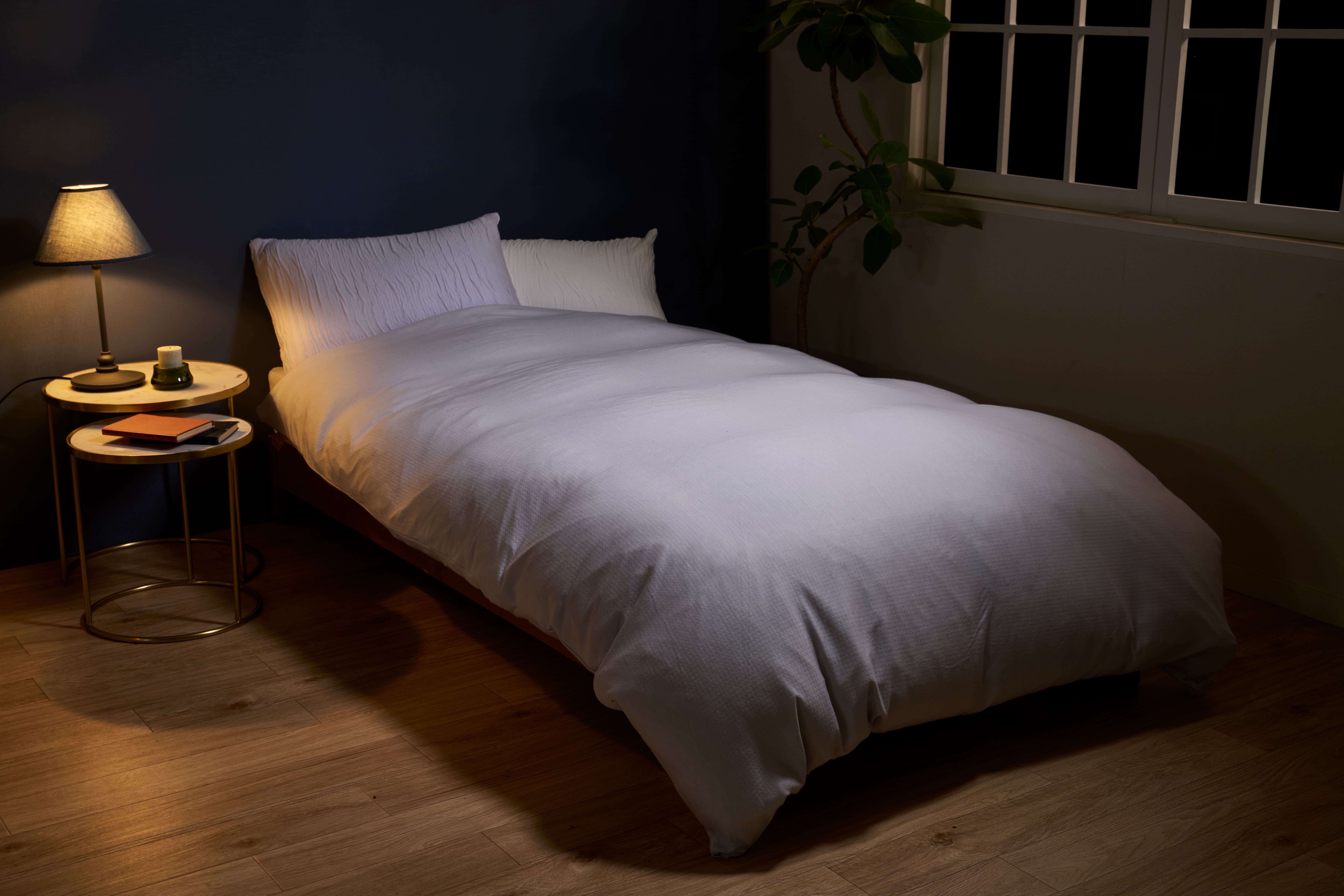 とろける羽毛ふとんPREMIUM2【セミダブル】合掛けふとん　　専用カバー付き/ラベンダー