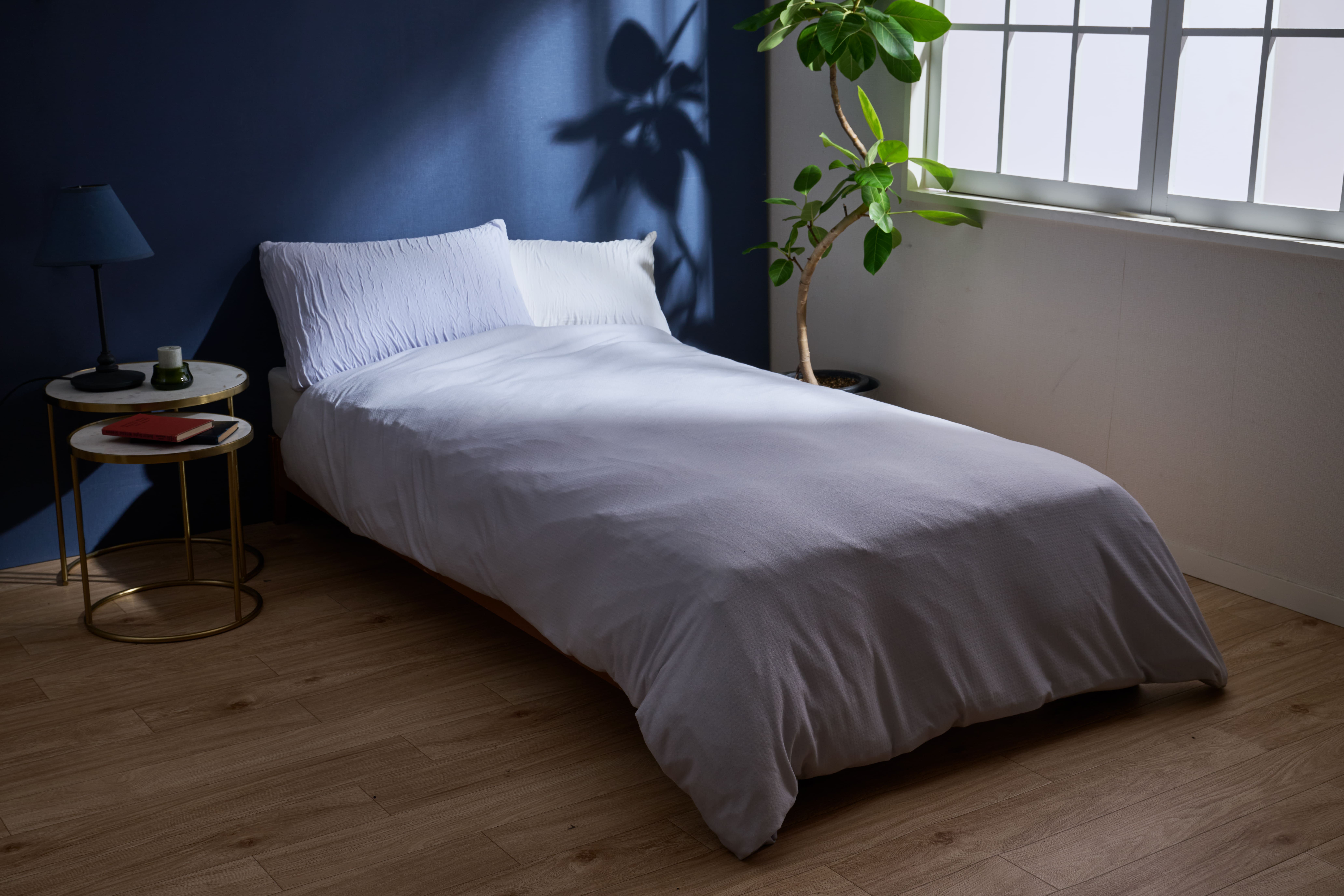 とろける羽毛ふとんPREMIUM2【セミダブル】合掛けふとん・【セミダブル】肌掛けふとん　専用カバー付きセット/ラベンダー